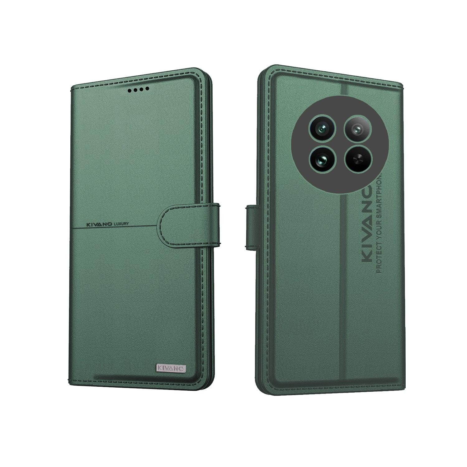 KIVANO Compatible with Realme 13 Pro Plus Flip Cover | Leather Finish | Inside Pockets & Inbuilt Stand | Shockproof Wallet Style Magnetic Closure Back Cover Case - Aibex