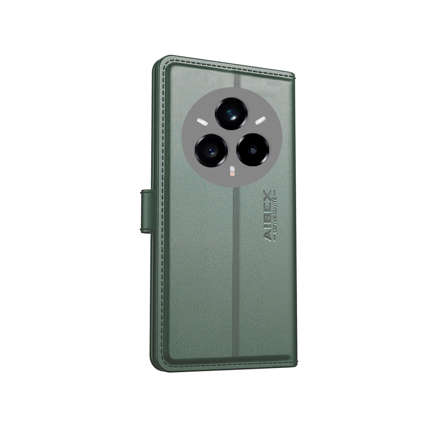 Realme 14 Pro Plus 5G Aibex PU Leather Flip Cover Green