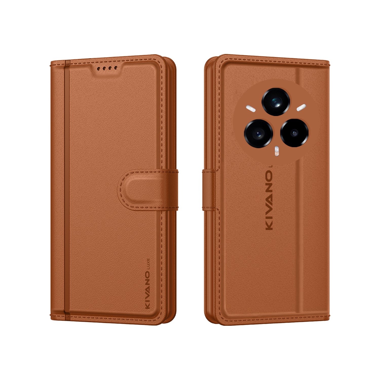 Realme 14 pro 5G Leather Wallet Case with Stylish Flip Cover, Card Holder, and Stand KIVANO LUXE