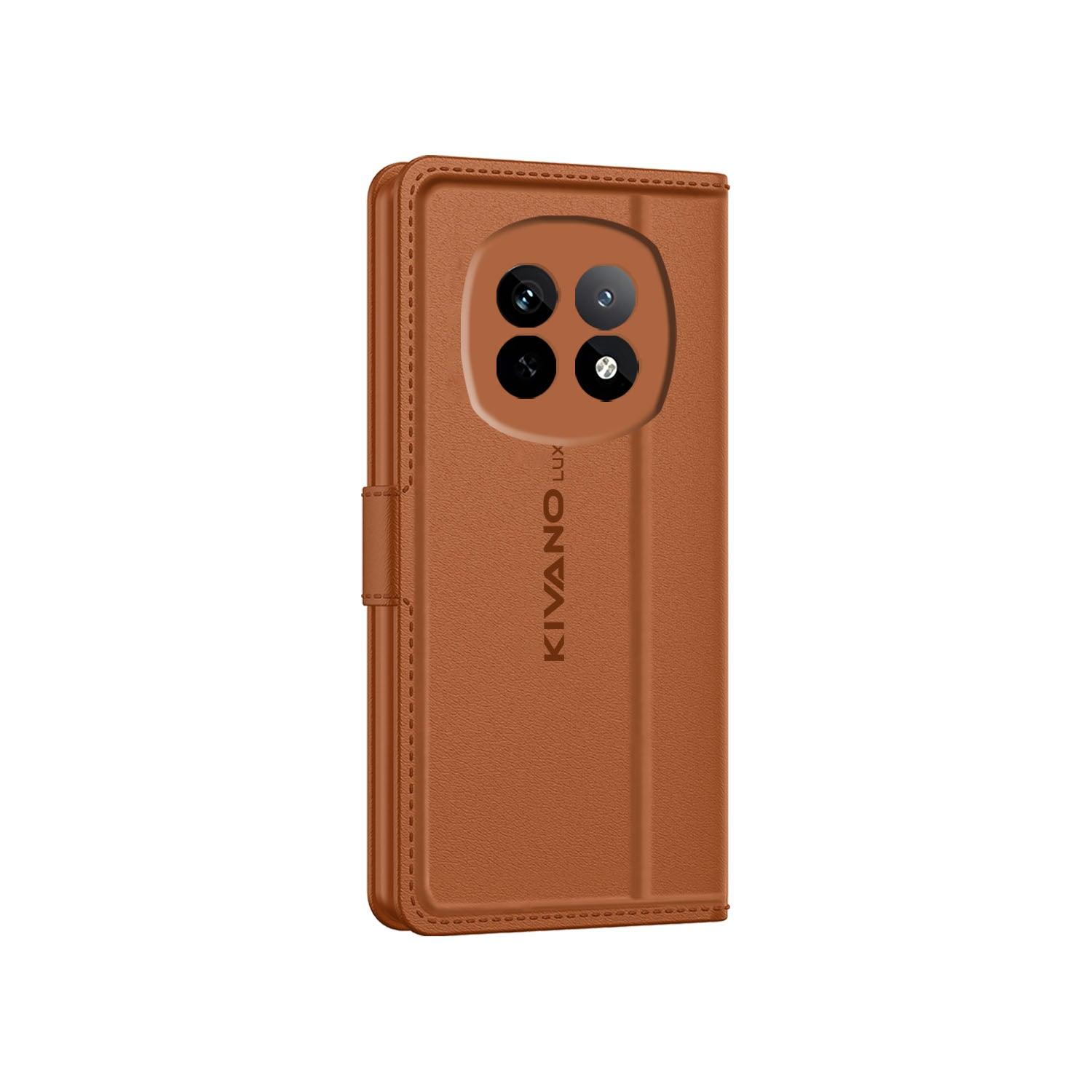 Leather Wallet Case for Realme P2 Pro Stylish Flip Folio Cover with Card Holder, Stand -KIVANO LUXE - Aibex