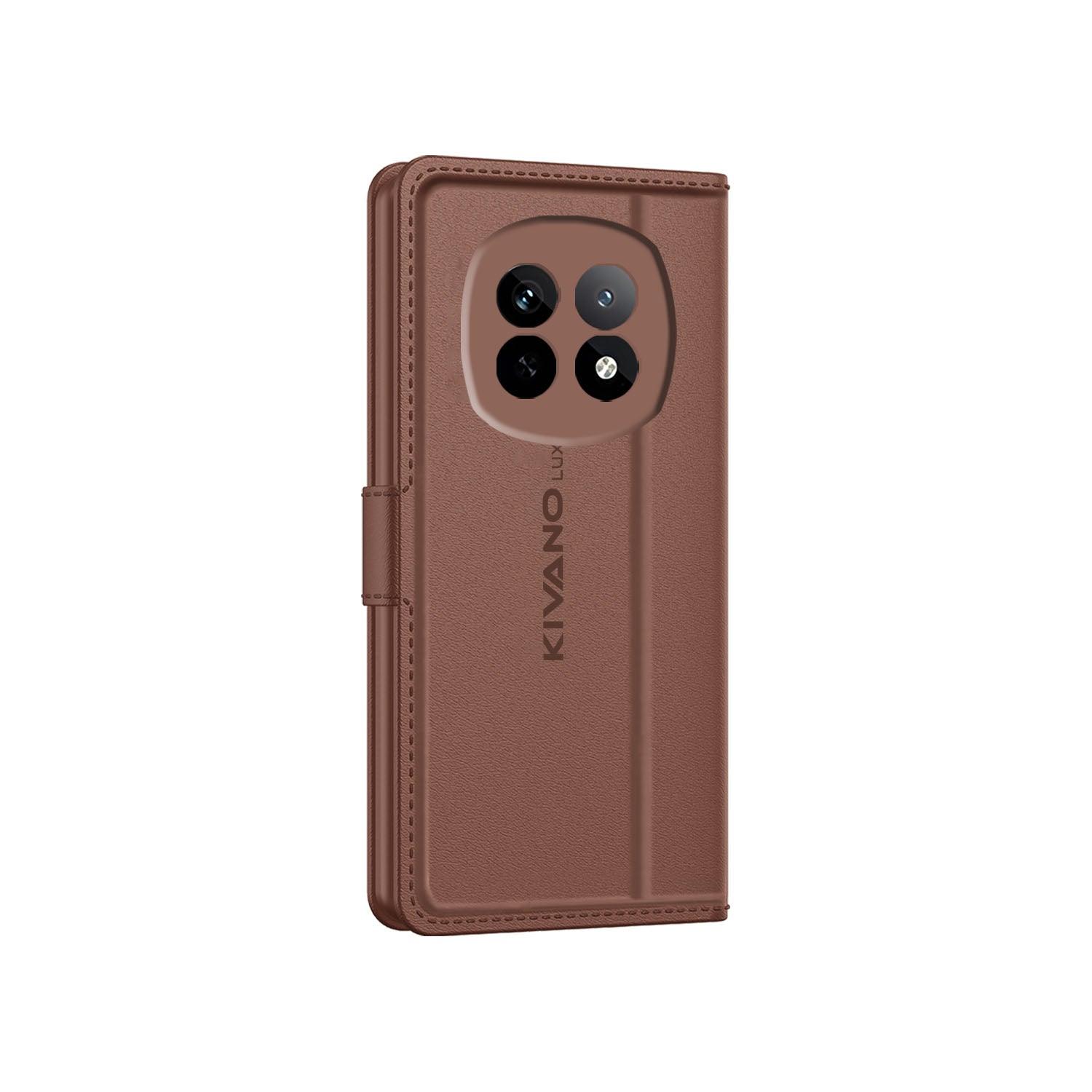 Leather Wallet Case for Realme P2 Pro Stylish Flip Folio Cover with Card Holder, Stand -KIVANO LUXE - Aibex