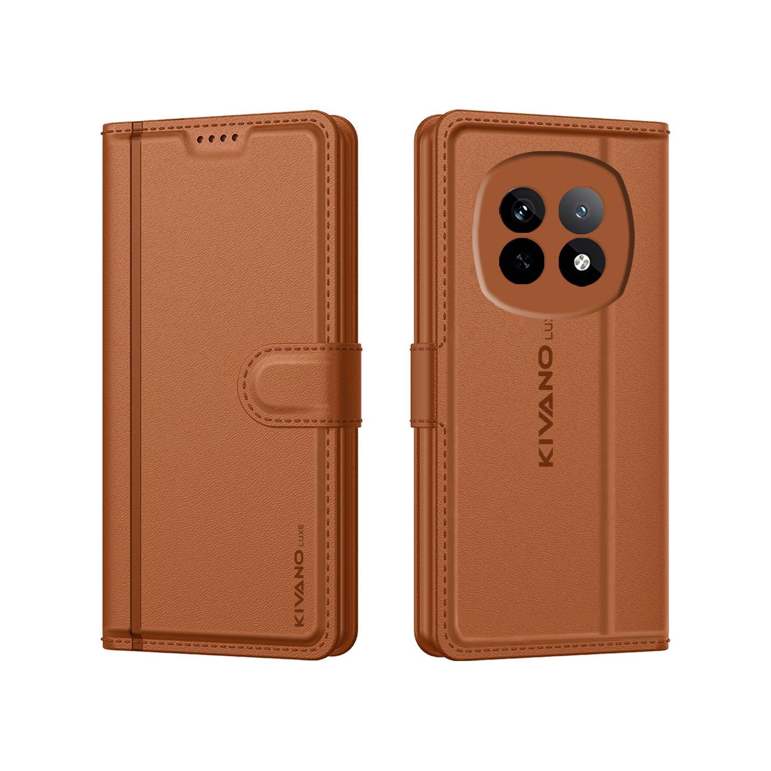 Leather Wallet Case for Realme P2 Pro Stylish Flip Folio Cover with Card Holder, Stand -KIVANO LUXE - Aibex