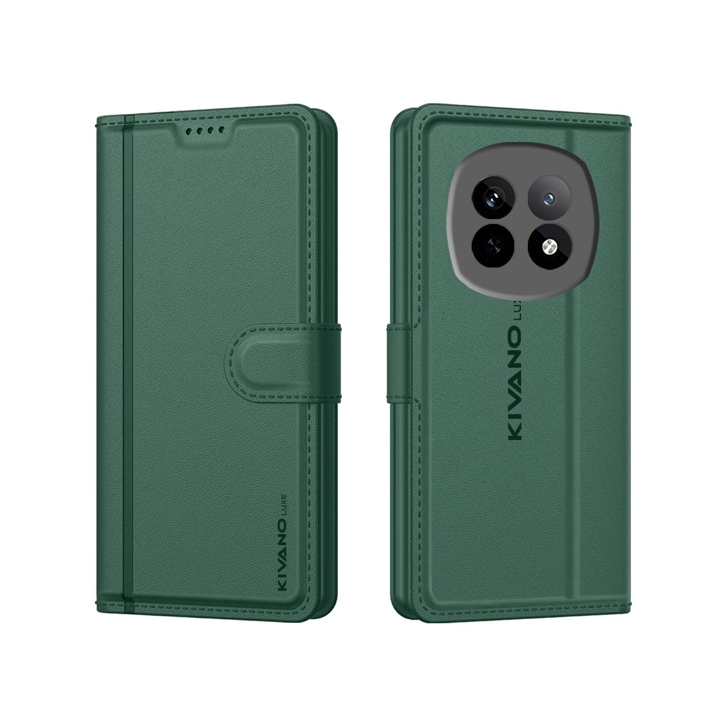 Leather Wallet Case for Realme P2 Pro Stylish Flip Folio Cover with Card Holder, Stand -KIVANO LUXE - Aibex