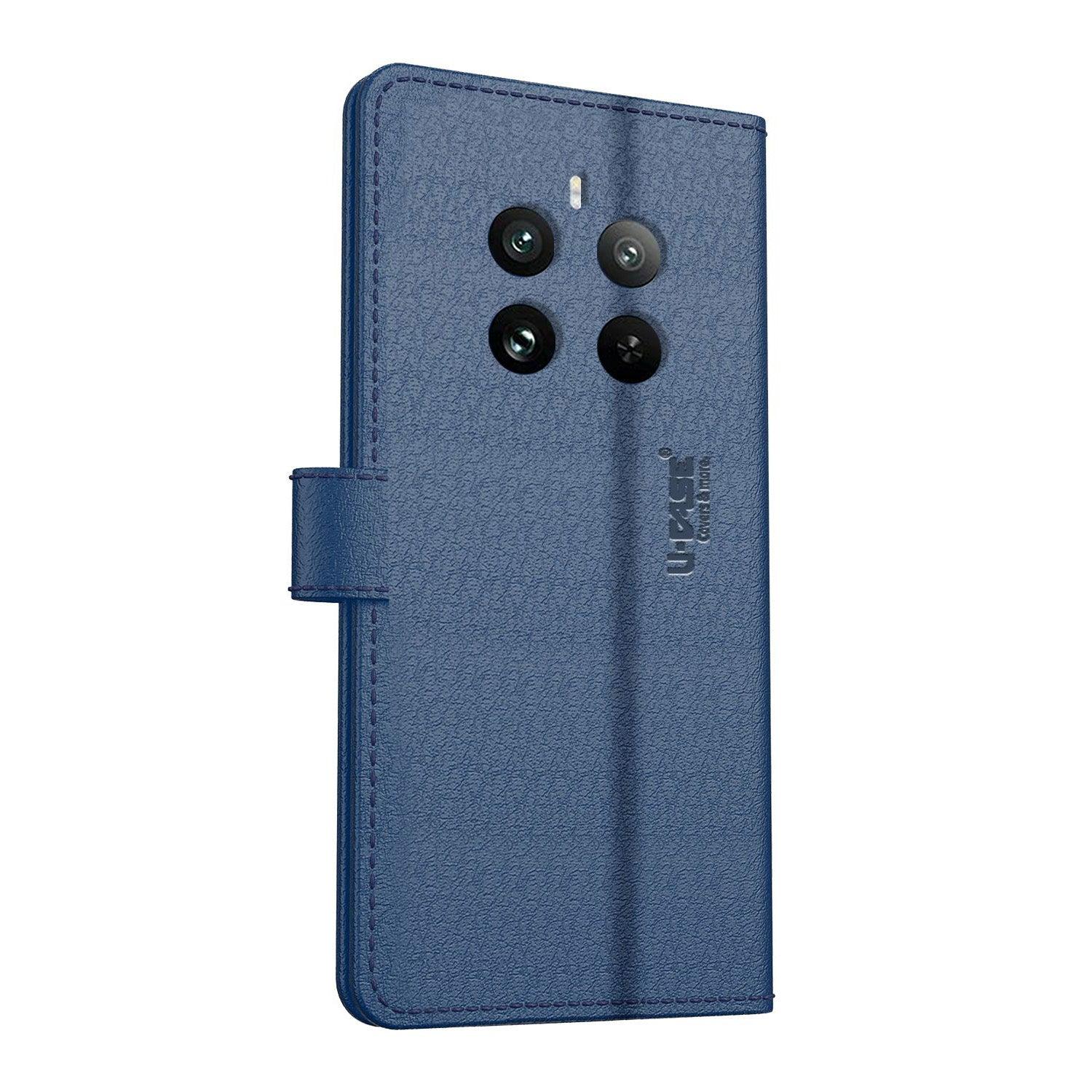 U-CASE Flip Cover for Realme 12 Pro 5G Vegan Foldable Stand & Pocket Magnetic Closure - Aibex