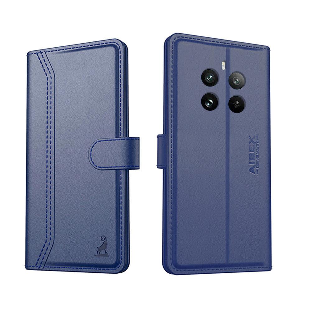 Realme 12 plus 5g Aibex PU Leather Flip Cover Foldable Stand & Pocket Magnetic Closure - Aibex