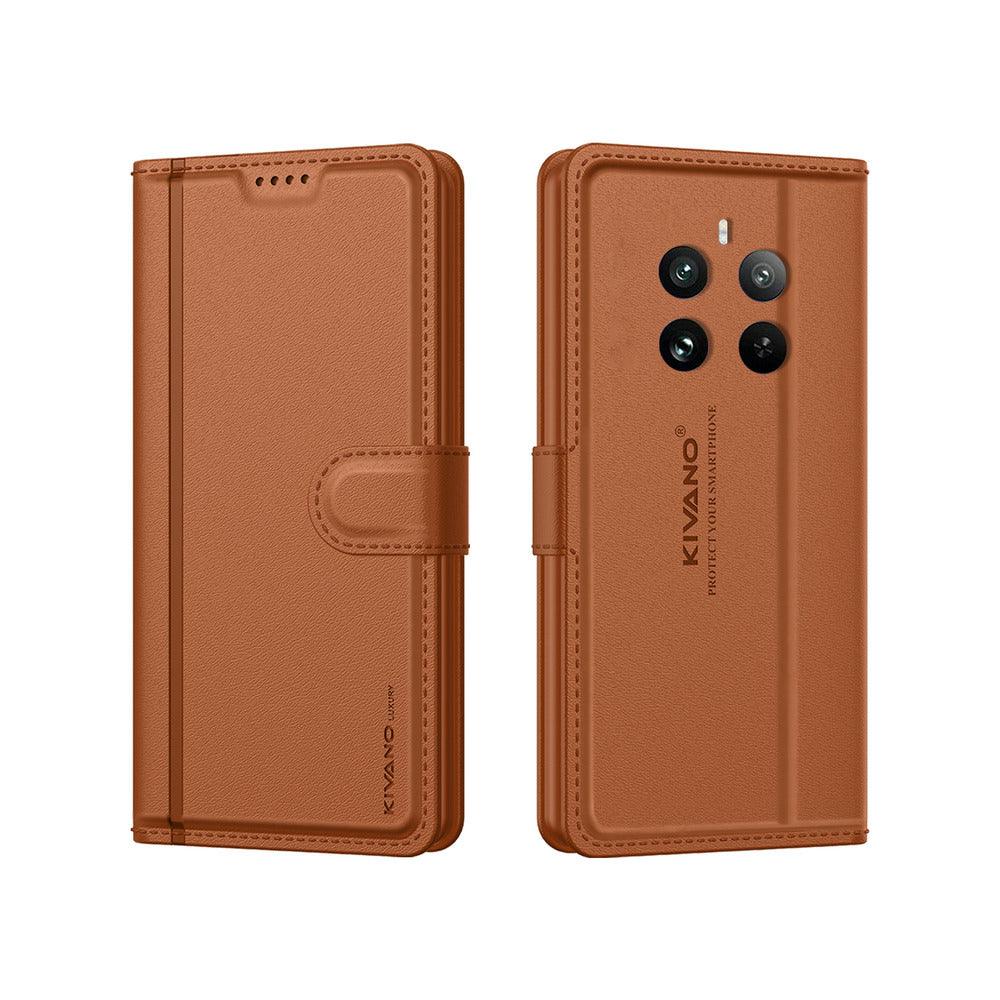 REALME 12 PLUS 5G Leather Flip Cover & Mobile Card Holder - Kivano Luxe - Aibex