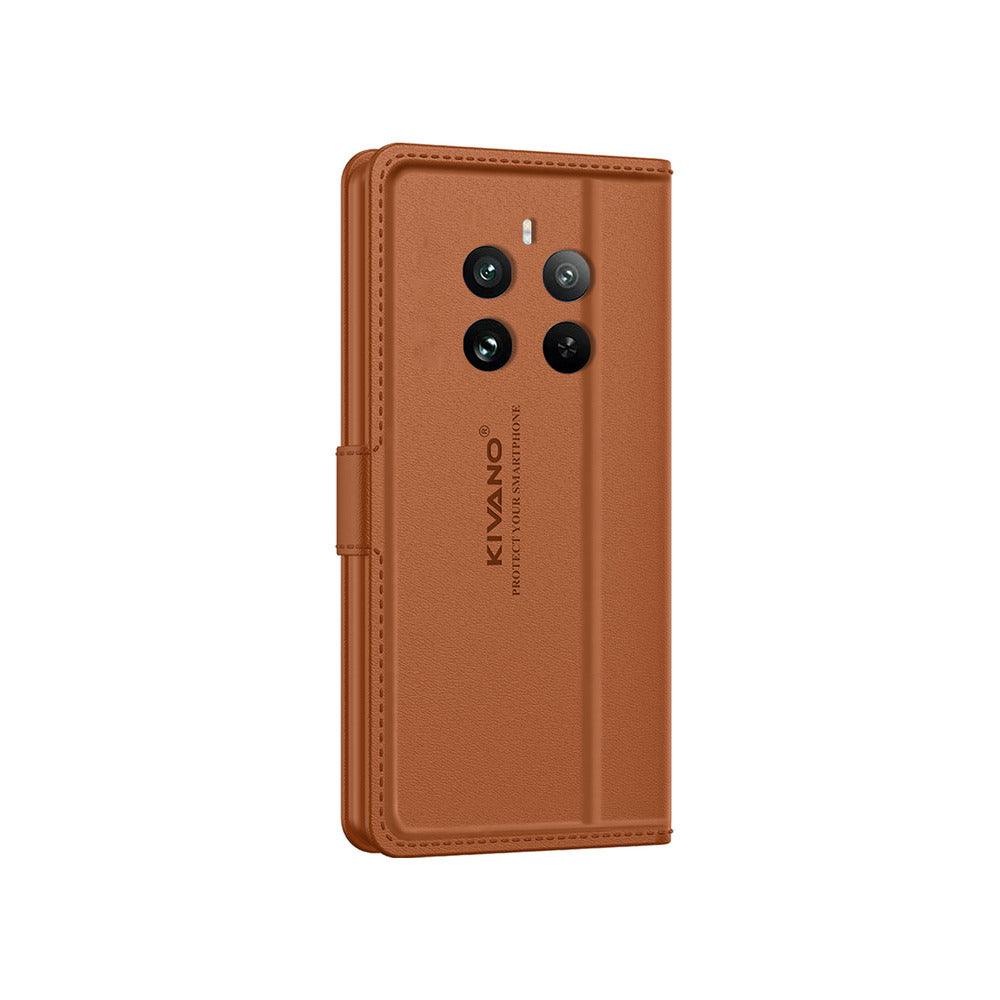 REALME 12 PLUS 5G Leather Flip Cover & Mobile Card Holder - Kivano Luxe - Aibex