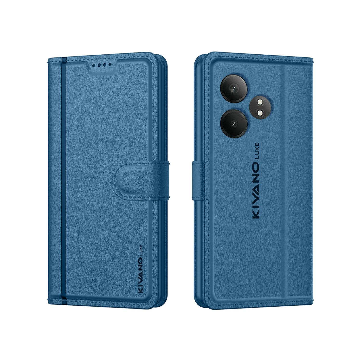 Leather Wallet Case for Realme GT 6T 5G ?Stylish Flip Cover with Card Holder, Stand -KIVANO LUXE - Aibex