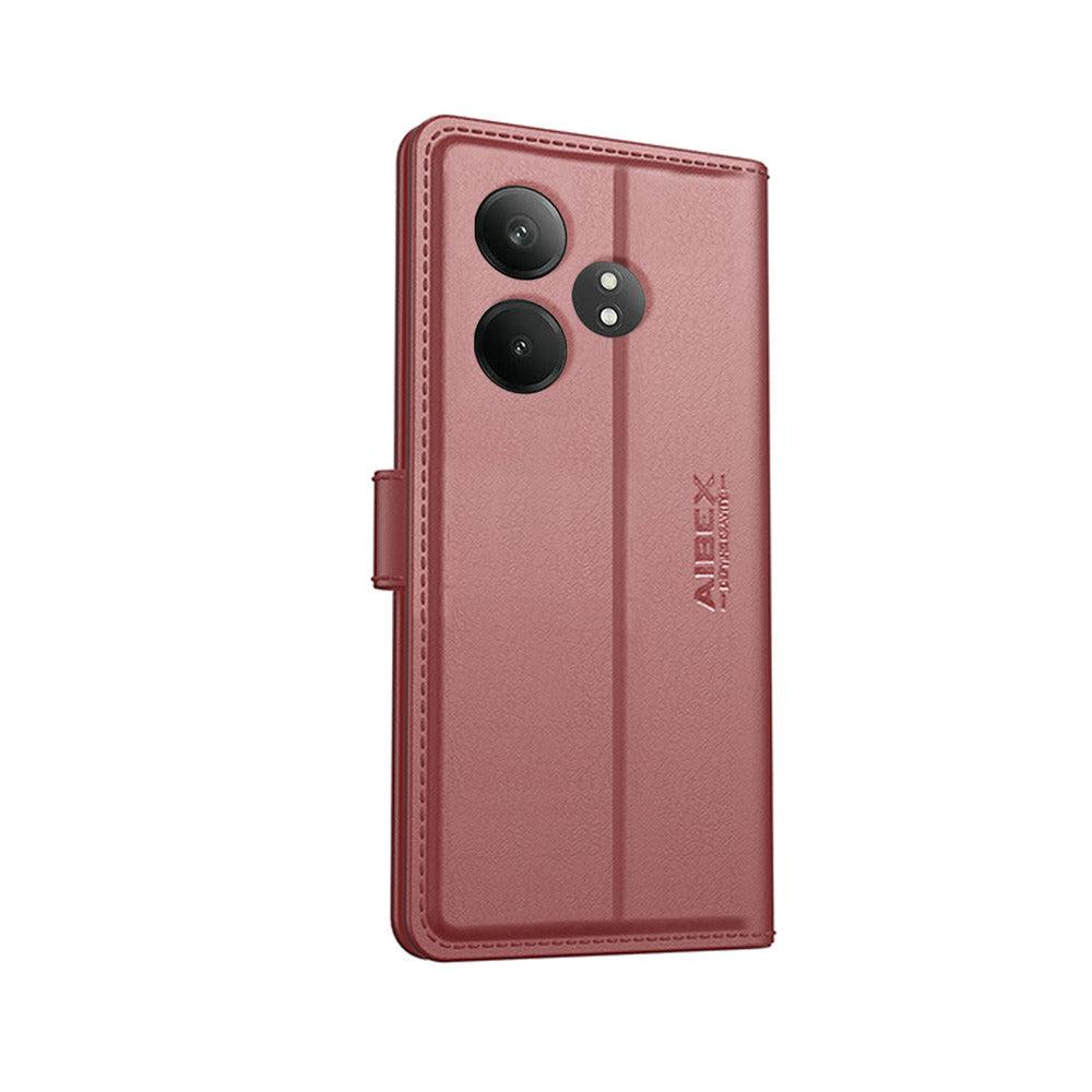 Realme Gt 6T 5G Aibex PU Leather Flip Cover Foldable Stand & Pocket Magnetic Closure - Aibex