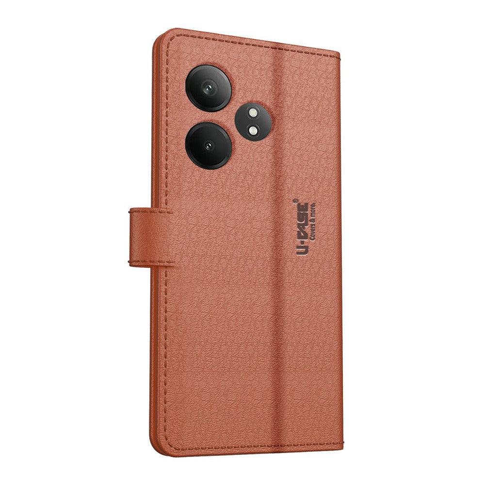 U-CASE Flip Cover for Realme Gt 6T 5G Vegan Foldable Stand & Pocket Magnetic Closure - Aibex