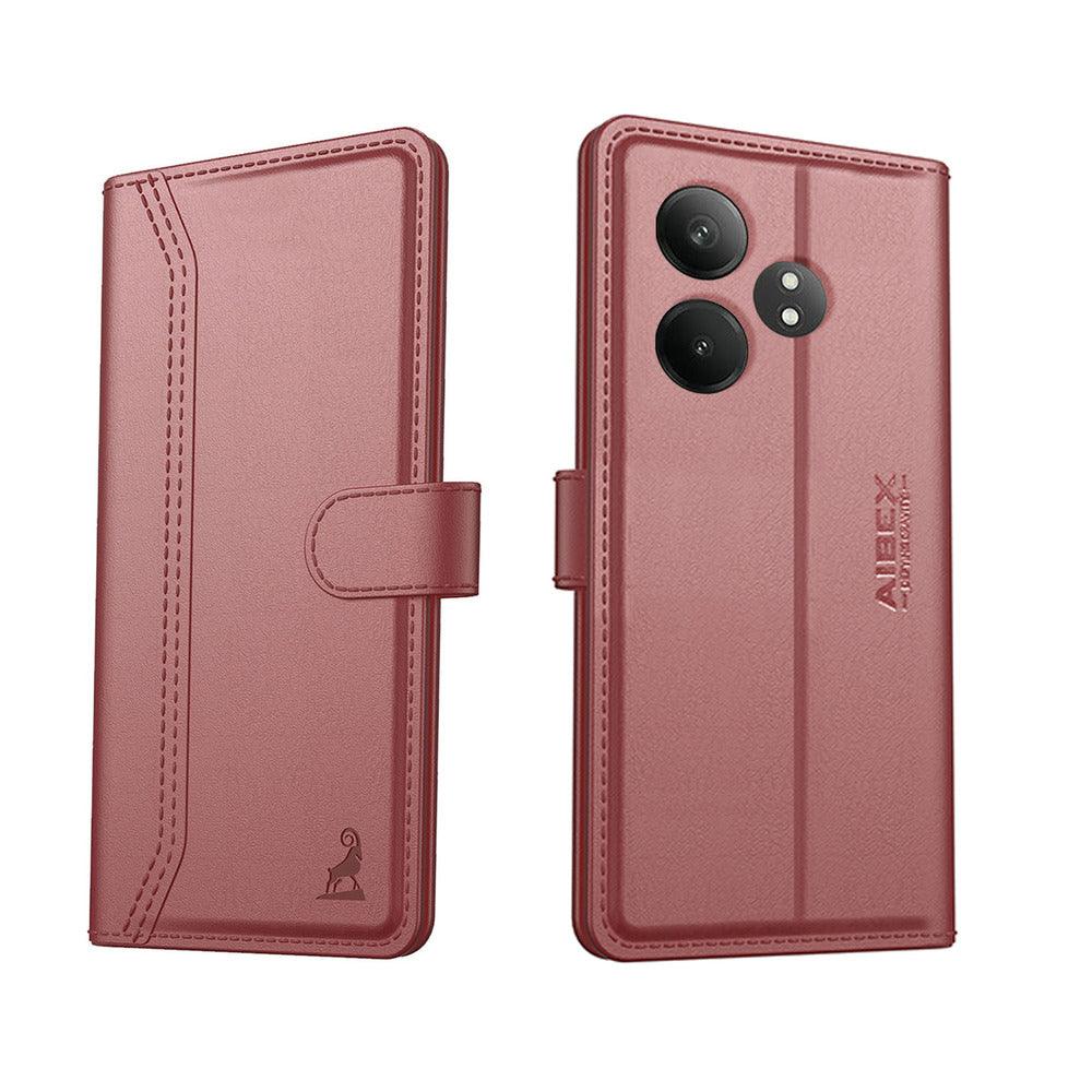 Realme Gt 6T 5G Aibex PU Leather Flip Cover Foldable Stand & Pocket Magnetic Closure - Aibex
