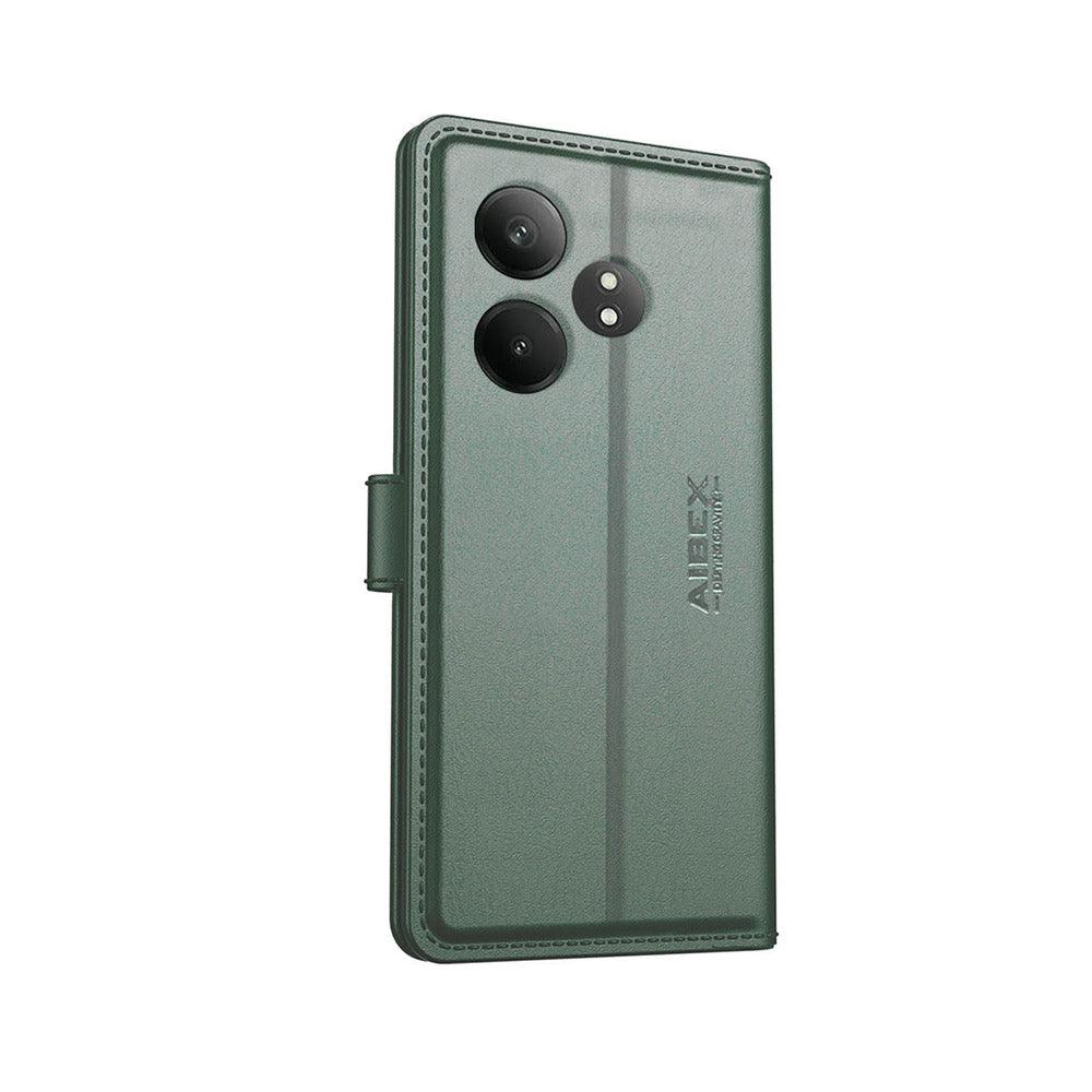 Realme Gt 6T 5G Aibex PU Leather Flip Cover Foldable Stand & Pocket Magnetic Closure - Aibex