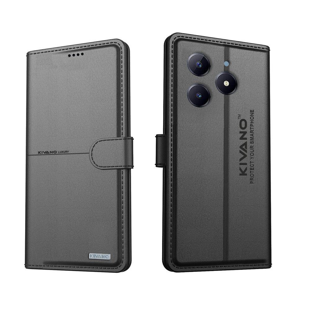 KIVANO Compatible withRealme C63 Flip Cover | Leather Finish | Inside Pockets & Inbuilt Stand | Shockproof Wallet Style Magnetic Closure Back Cover Case - Aibex