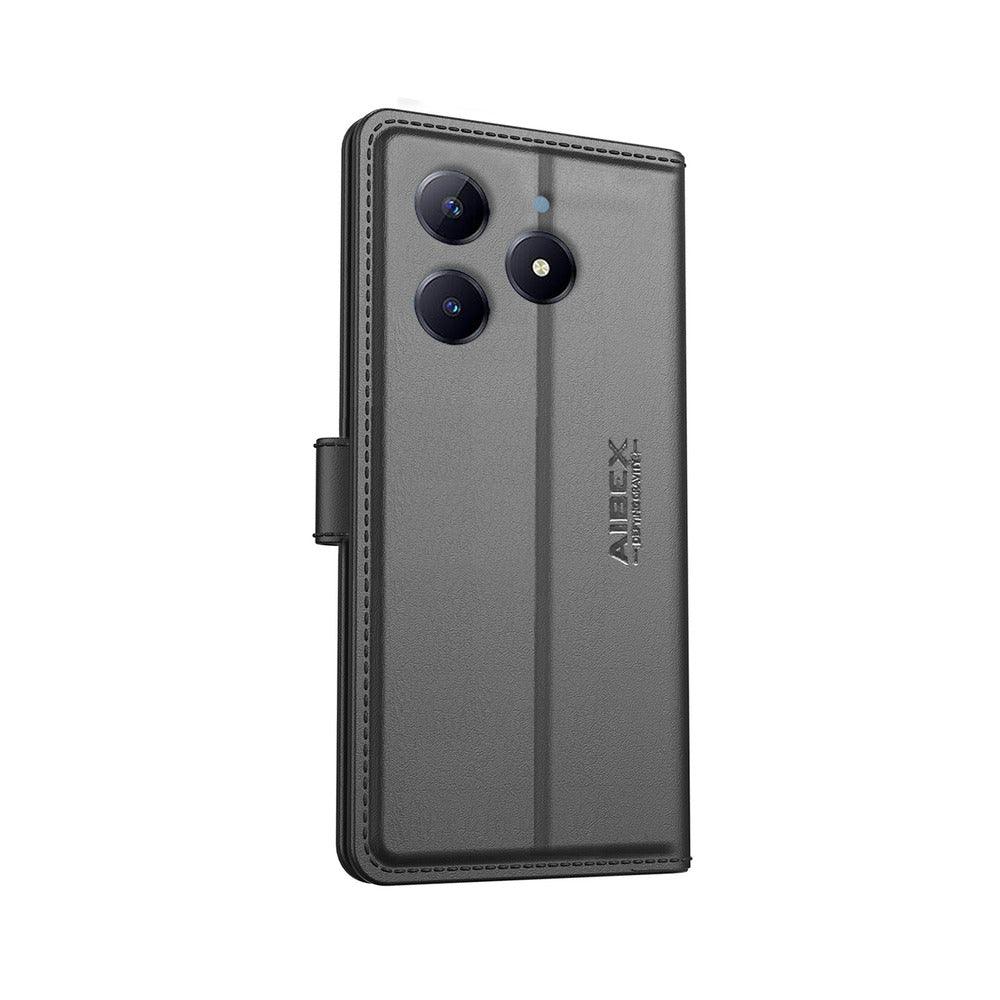 Realme C63 Aibex PU Leather Flip Cover Foldable Stand & Pocket Magnetic Closure - Aibex