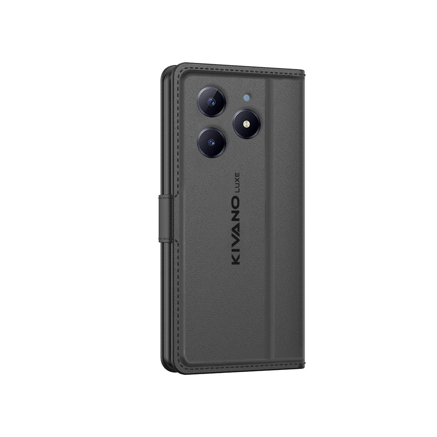 Leather Wallet Case for Realme C63 ?? Stylish Flip Folio Cover with Card Holder, Stand -KIVANO LUXE - Aibex