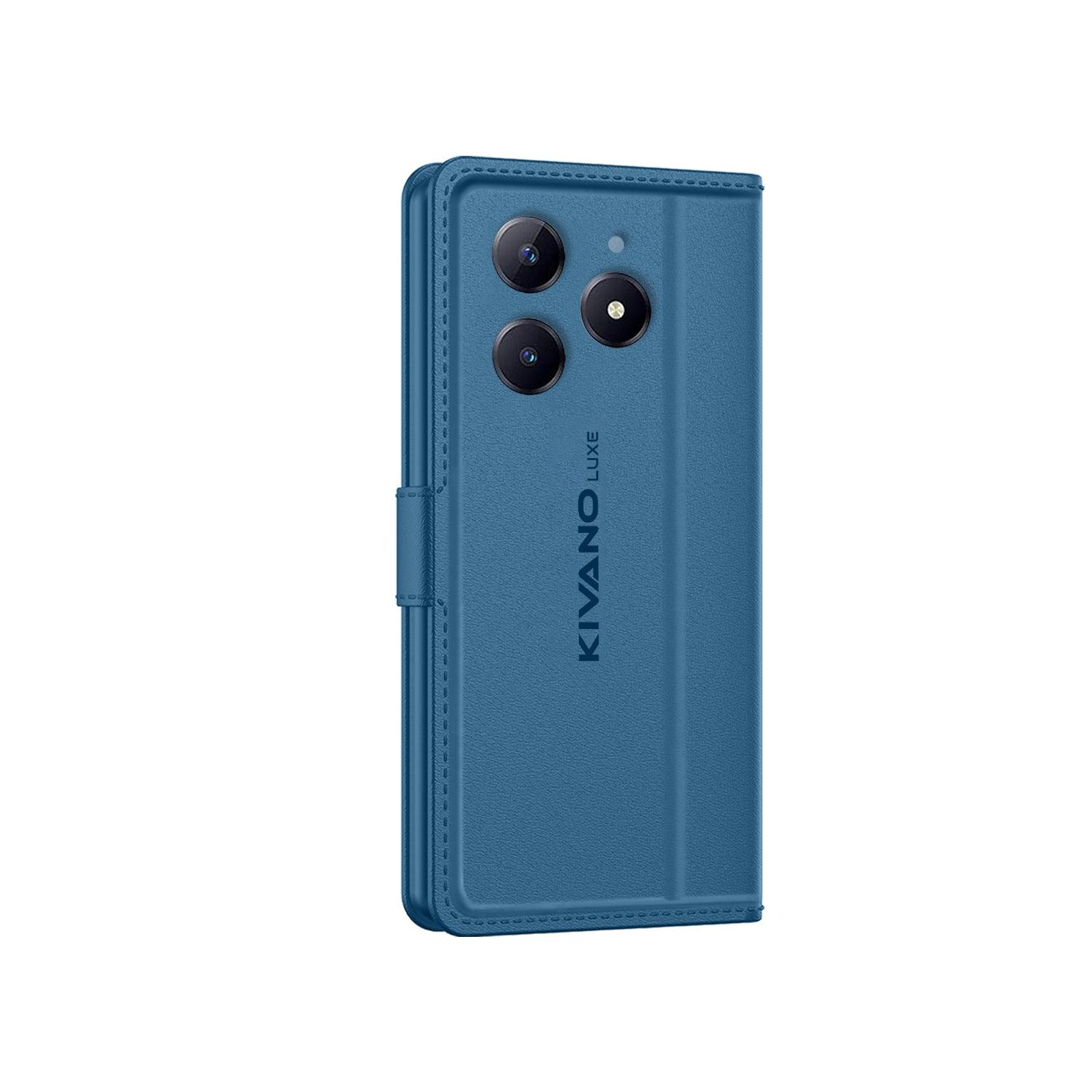 Leather Wallet Case for Realme Narzo N63 5g ?Stylish Flip Folio Cover with Card Holder, Stand -KIVANO LUXE - Aibex