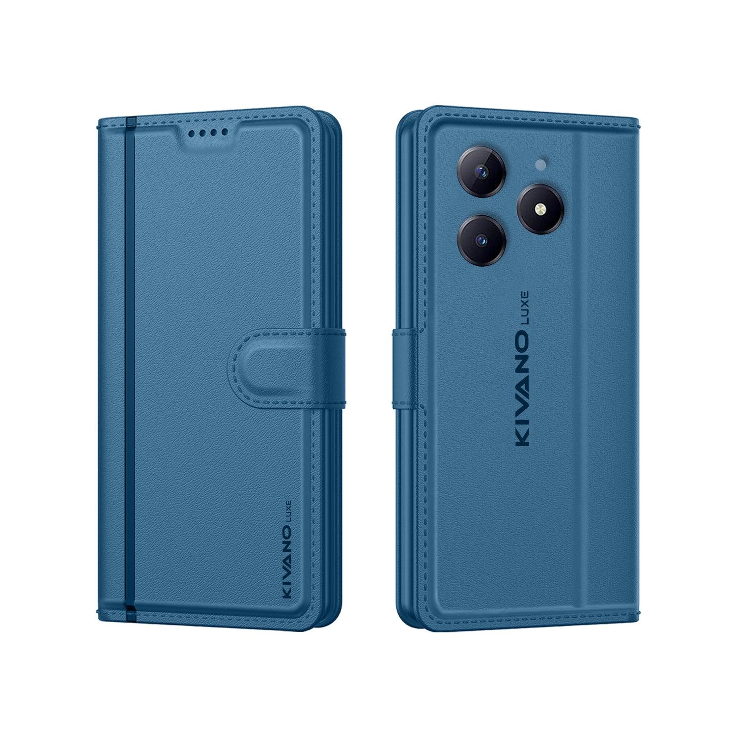 Leather Wallet Case for Realme Narzo N63 5g ?Stylish Flip Folio Cover with Card Holder, Stand -KIVANO LUXE - Aibex