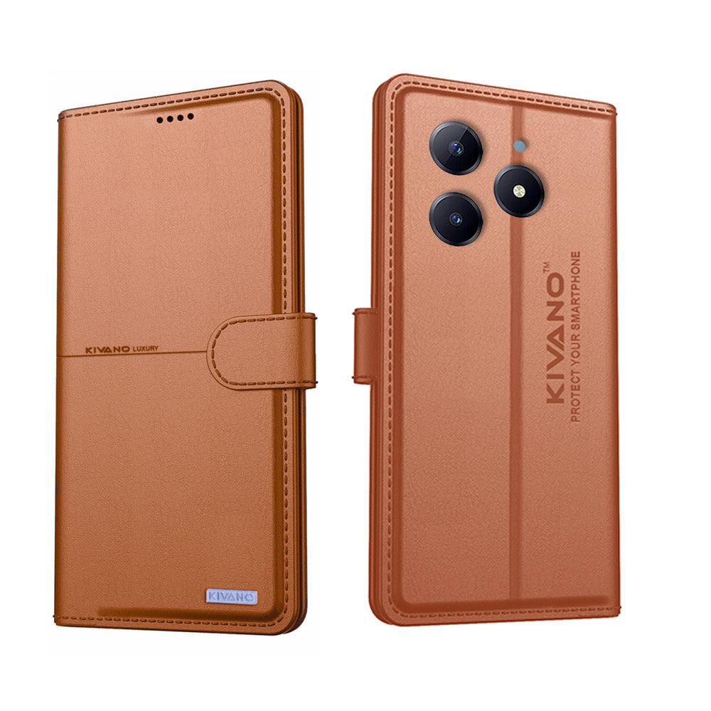 KIVANO Compatible withRealme C63 Flip Cover | Leather Finish | Inside Pockets & Inbuilt Stand | Shockproof Wallet Style Magnetic Closure Back Cover Case - Aibex