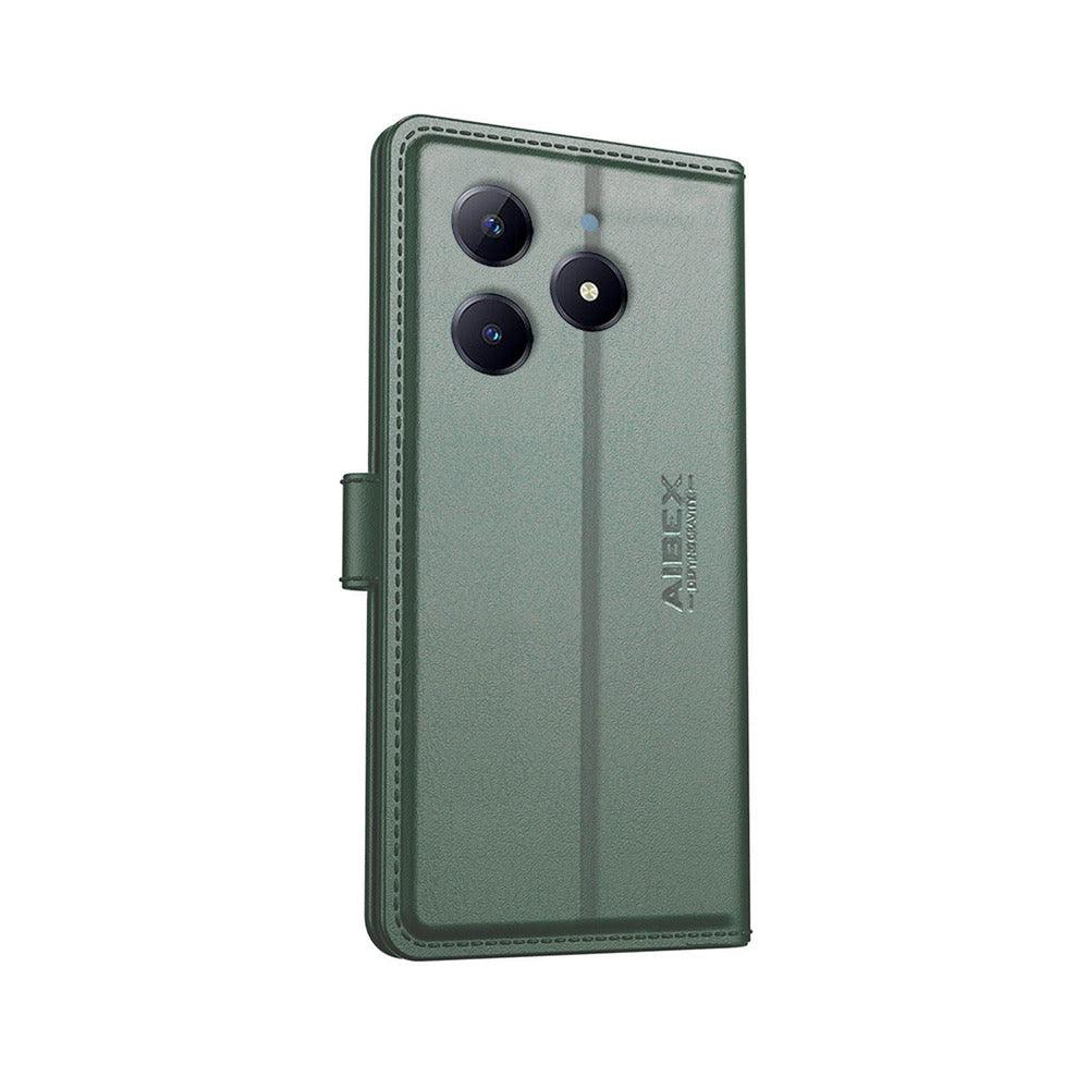 Realme Narzo N63 5g Aibex PU Leather Flip Cover Foldable Stand & Pocket Magnetic Closure - Aibex