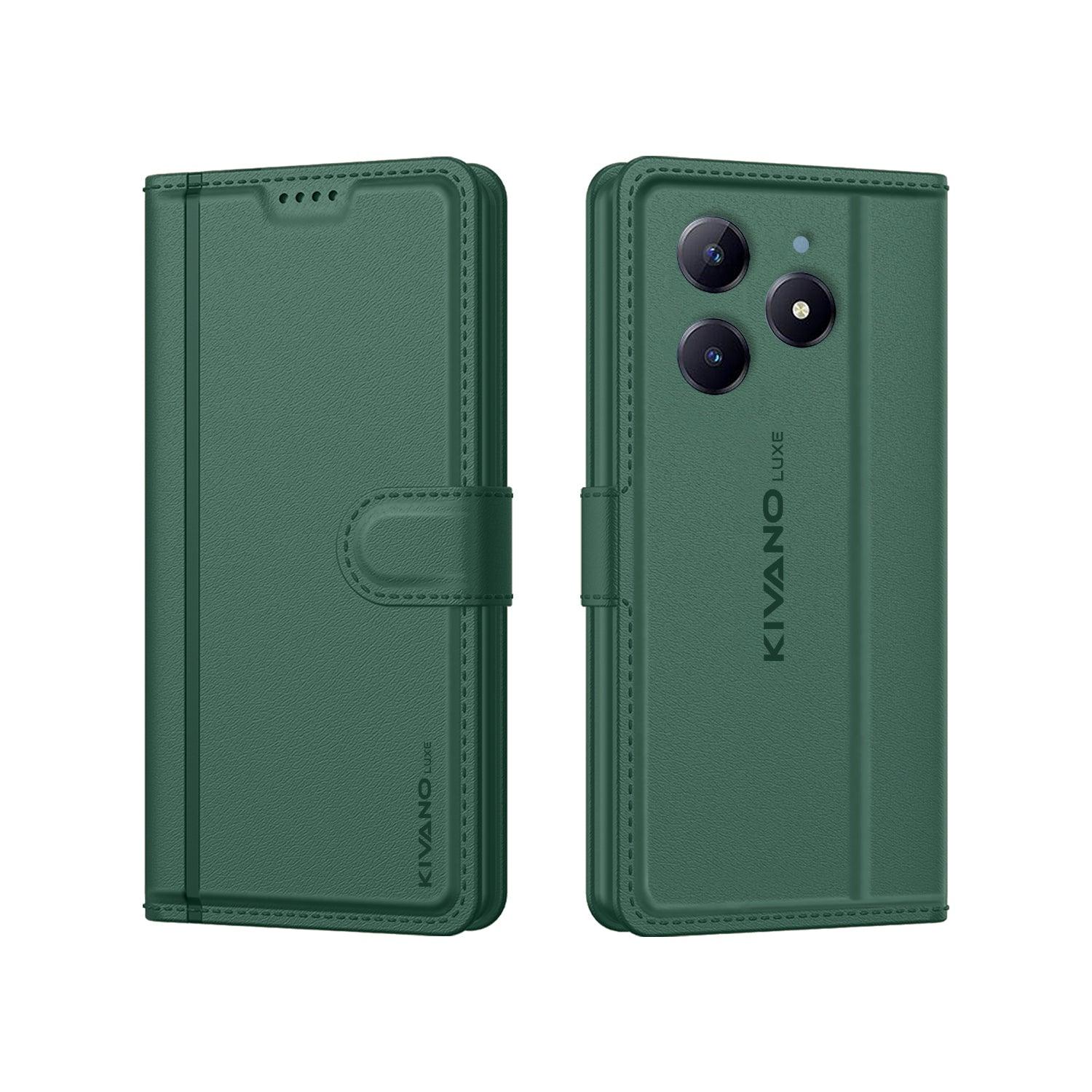 Leather Wallet Case for Realme C63 ?? Stylish Flip Folio Cover with Card Holder, Stand -KIVANO LUXE - Aibex