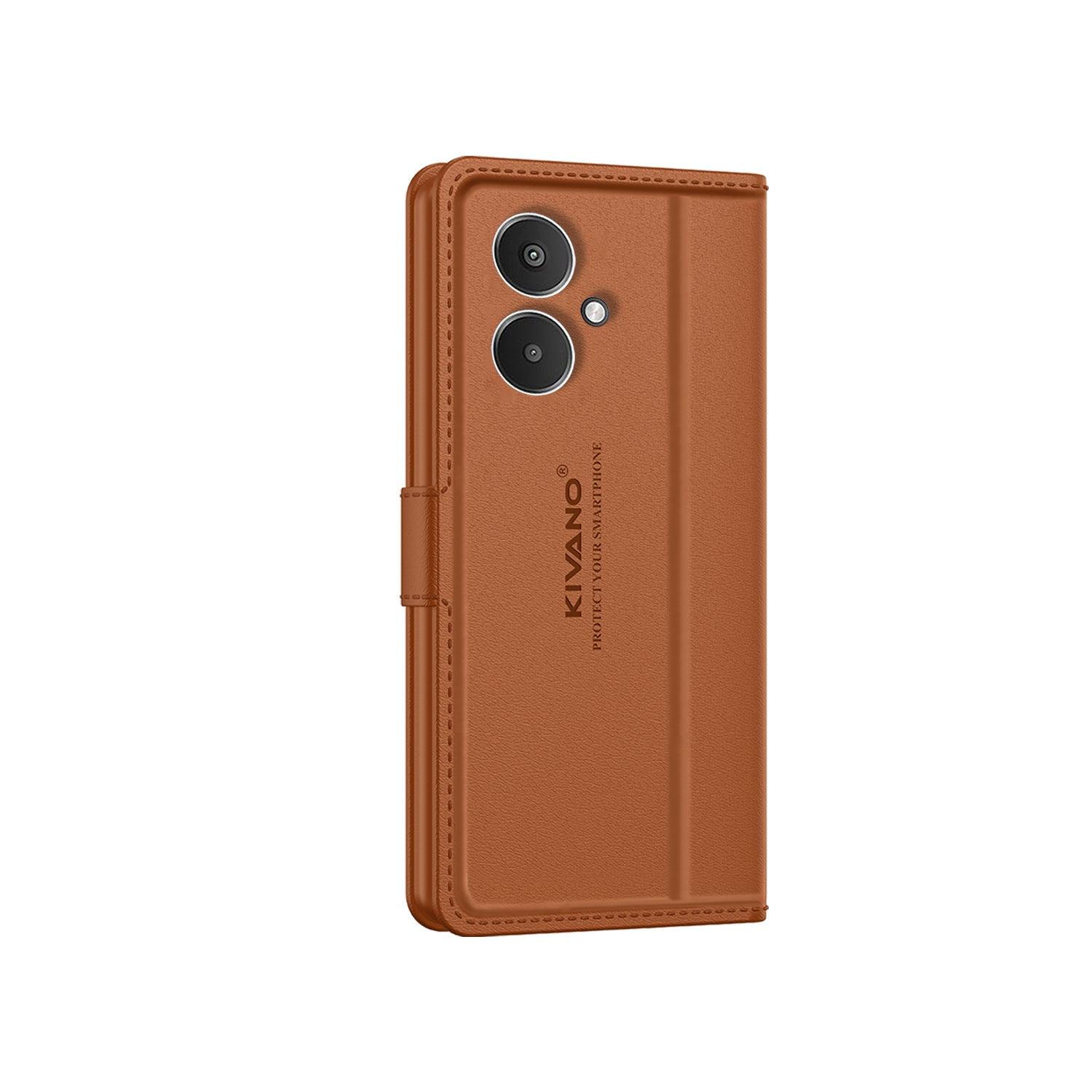 Leather Wallet Case for Xiaomi Redmi 13C 5G ?Stylish Flip Folio Cover with Card Holder, Stand -KIVANO LUXE - Aibex