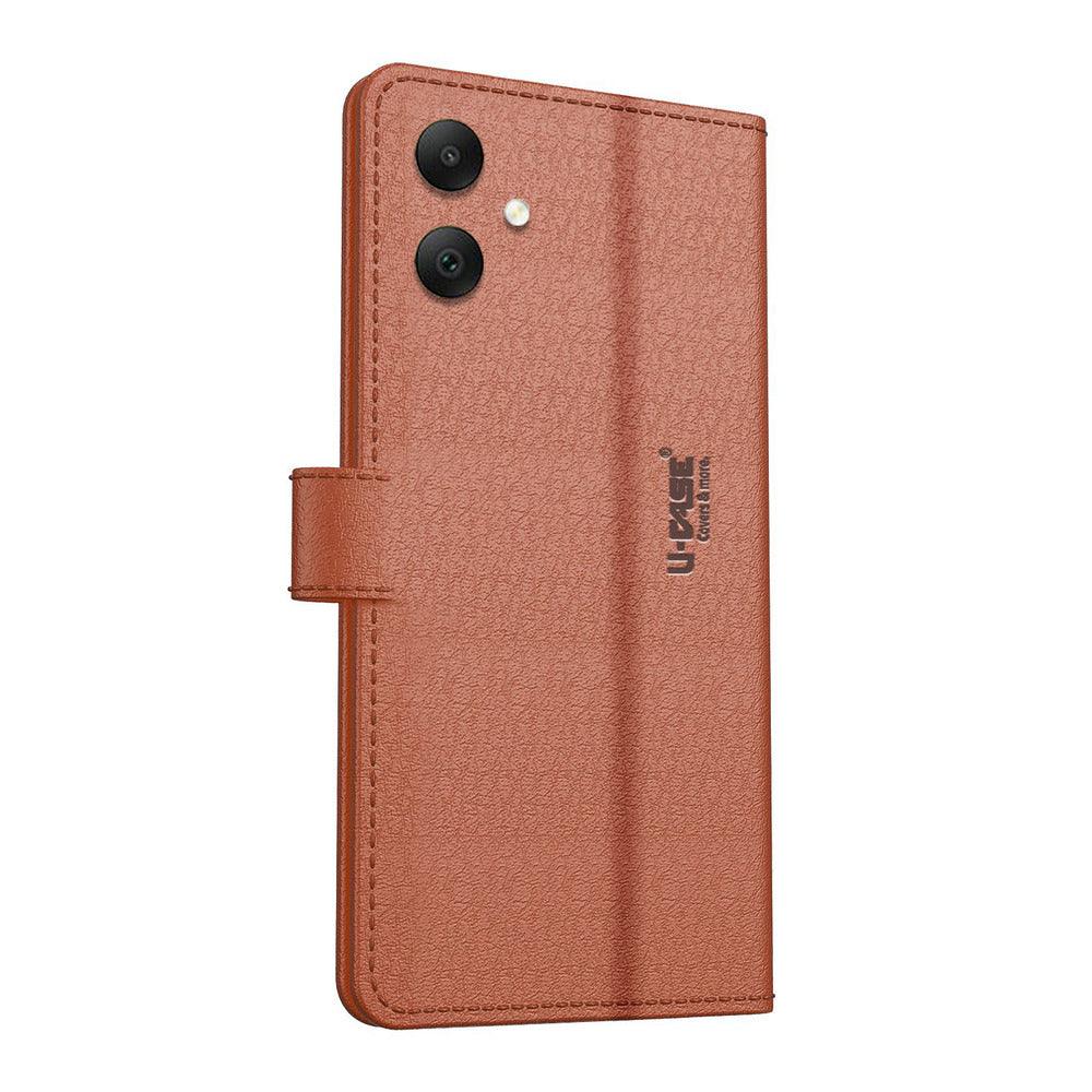 U-CASE Magnetic Flip Cover for Samsung Galaxy A15 5G Vegan Foldable Stand & Pocket Magnetic Closure - Aibex