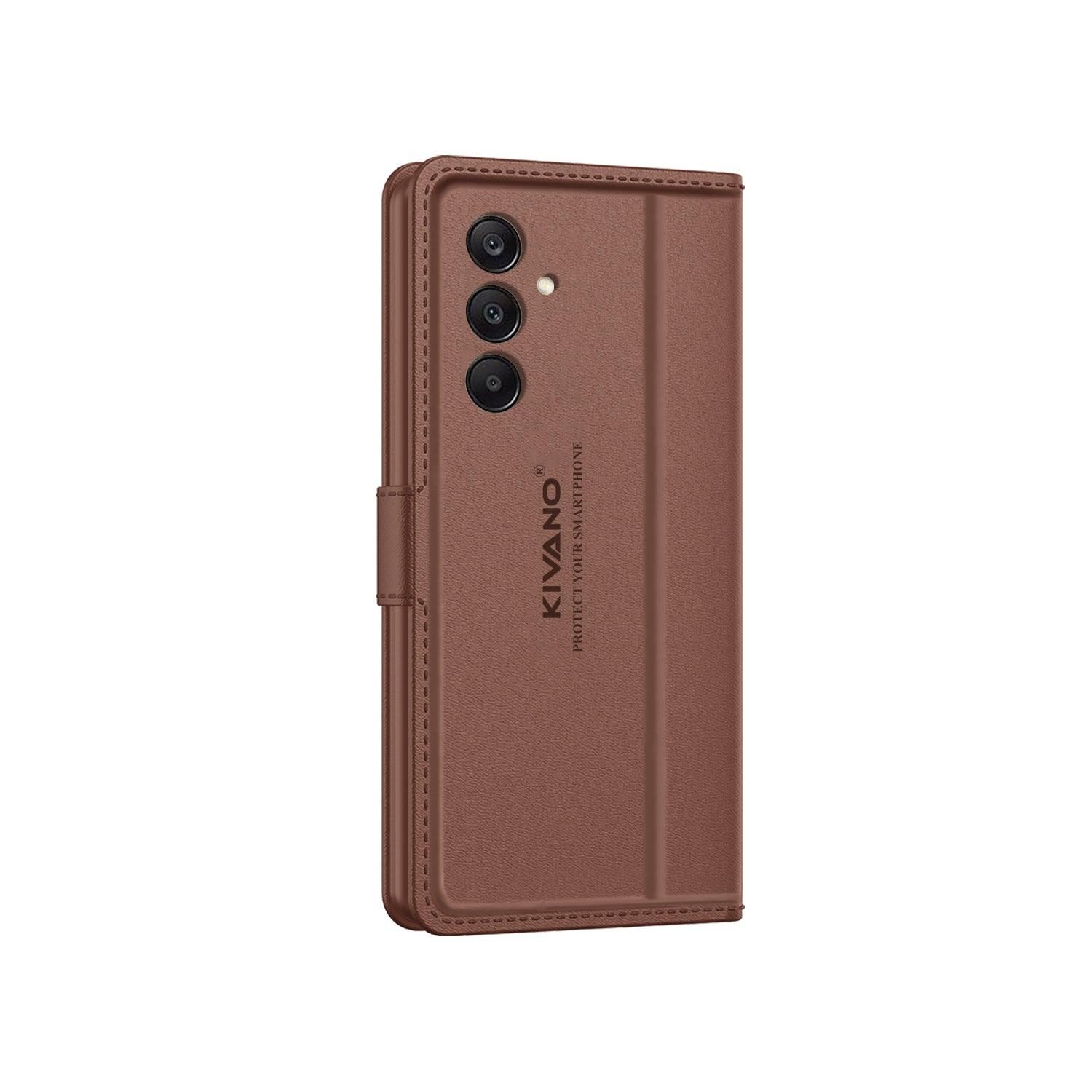 Leather Wallet Case for Samsung Galaxy A15 5G ?Stylish Flip Folio Cover with Card Holder, Stand -KIVANO LUXE - Aibex