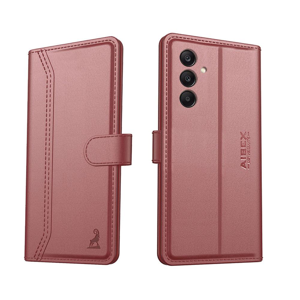 Samsung Galaxy M55 5g Aibex PU Leather Flip Cover Foldable Stand & Pocket Magnetic Closure - Aibex