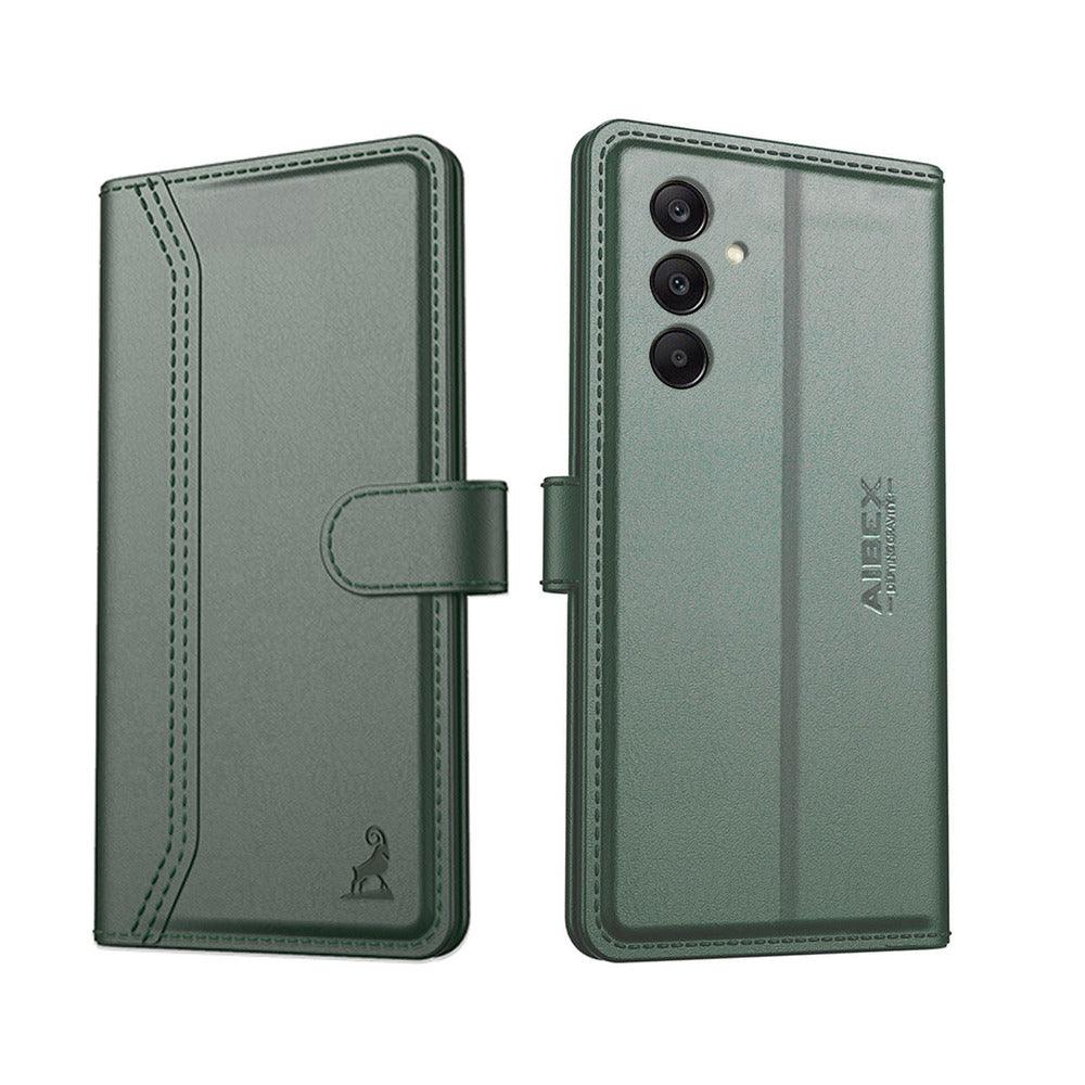 Samsung Galaxy M55 5g Aibex PU Leather Flip Cover Foldable Stand & Pocket Magnetic Closure - Aibex