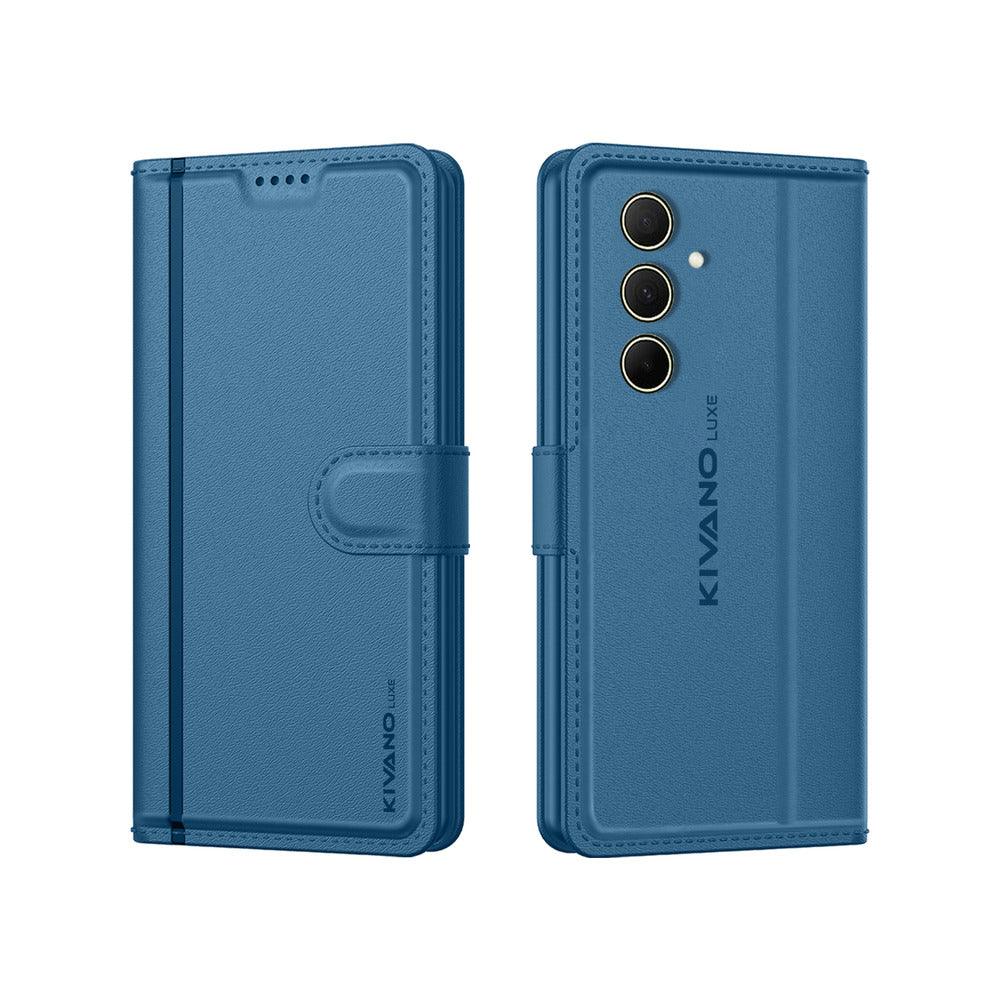 Samsung Galaxy M55 5G Leather Flip Cover & Mobile Card Holder - Kivano Luxe - Aibex