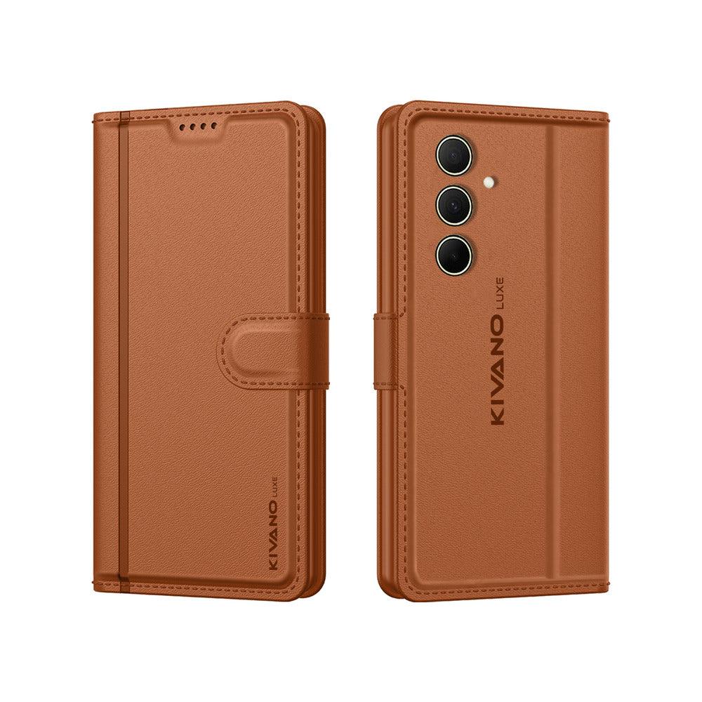 Samsung Galaxy A35 5G Leather Flip Cover & Mobile Card Holder - Kivano Luxe - Aibex