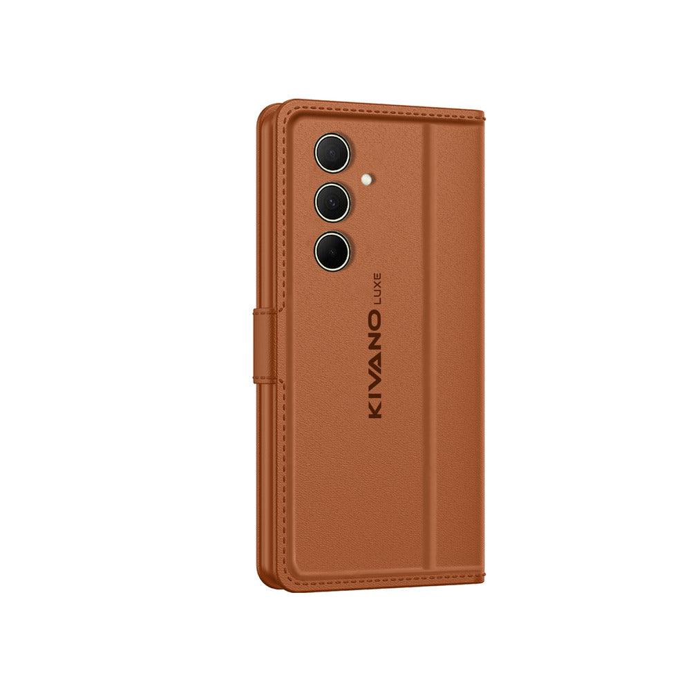 Samsung Galaxy A35 5G Leather Flip Cover & Mobile Card Holder - Kivano Luxe - Aibex