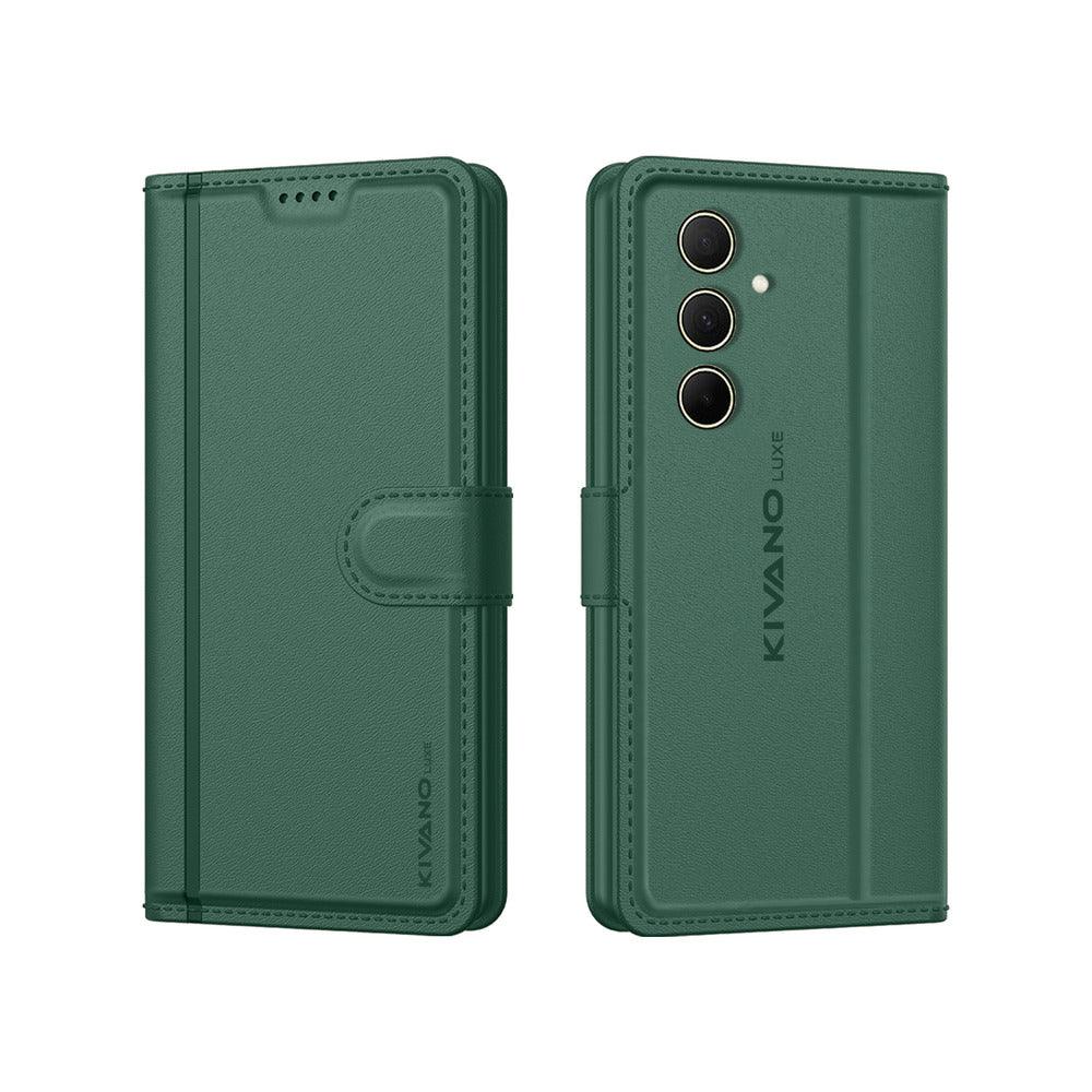 Samsung Galaxy M55 5G Leather Flip Cover & Mobile Card Holder - Kivano Luxe - Aibex