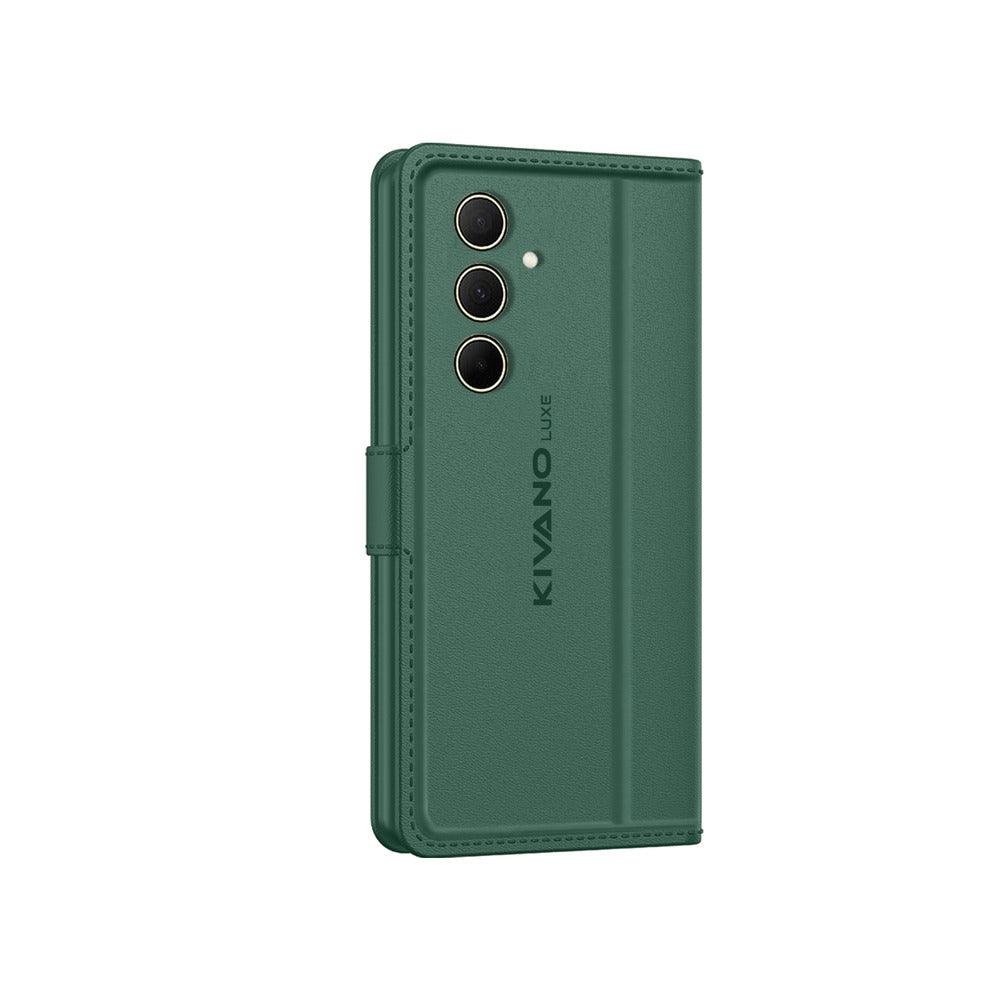 Samsung Galaxy M55 5G Leather Flip Cover & Mobile Card Holder - Kivano Luxe - Aibex