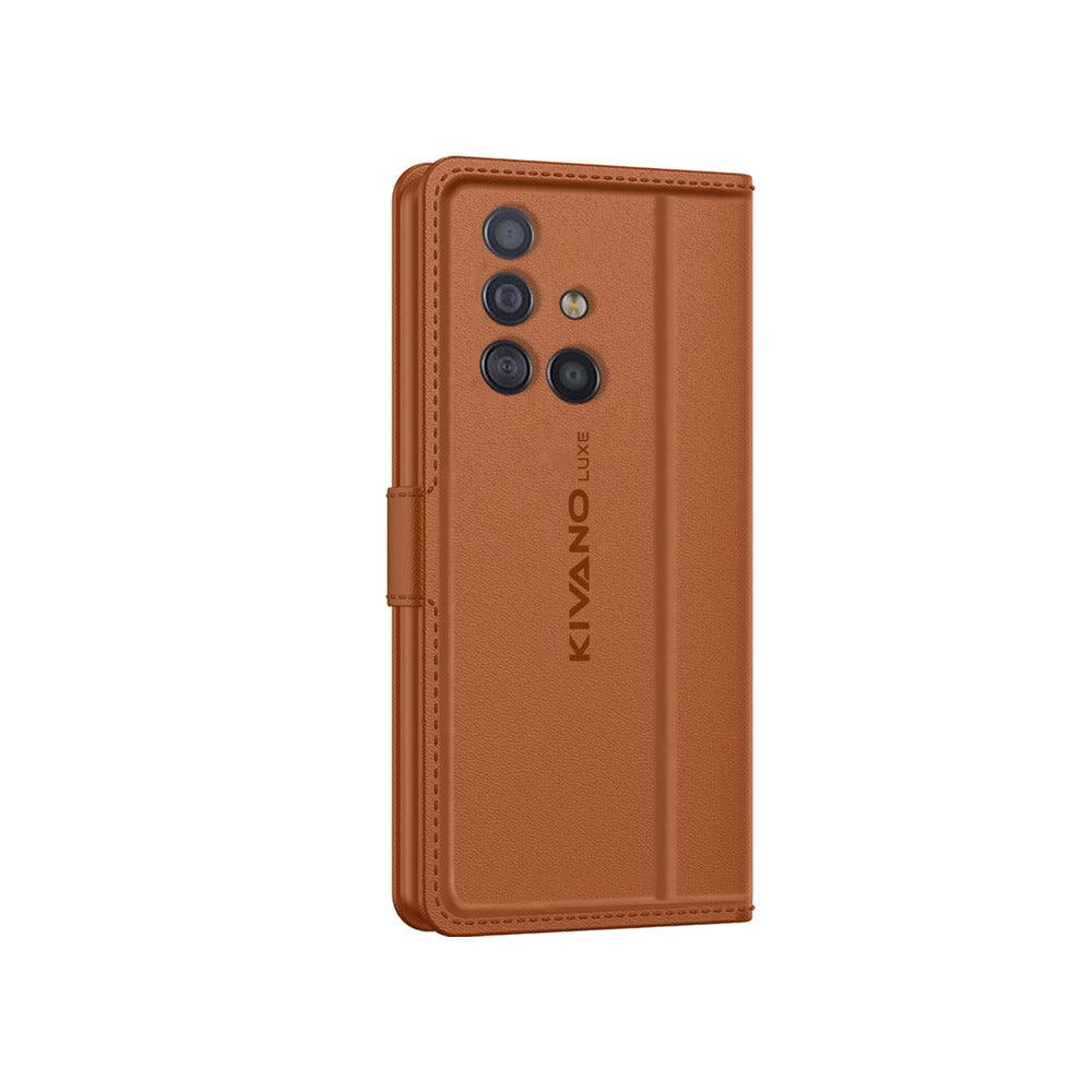 Samsung Galaxy A51 Leather Flip Cover & Mobile Card Holder - Kivano Luxe - Aibex