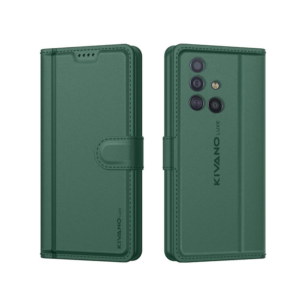 Samsung Galaxy A51 Leather Flip Cover & Mobile Card Holder - Kivano Luxe - Aibex