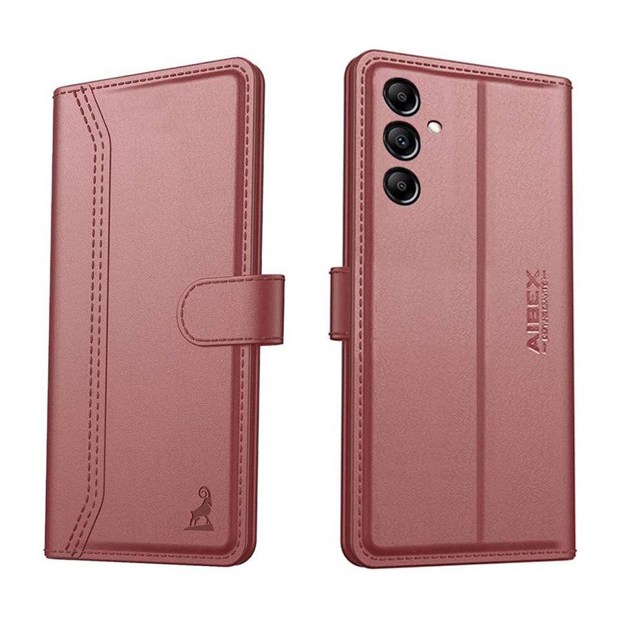 Samsung Galaxy M34 5G / Samsung Galaxy F34 5G Aibex PU Leather Flip Cover Foldable Stand & Pocket Magnetic Closure - Aibex