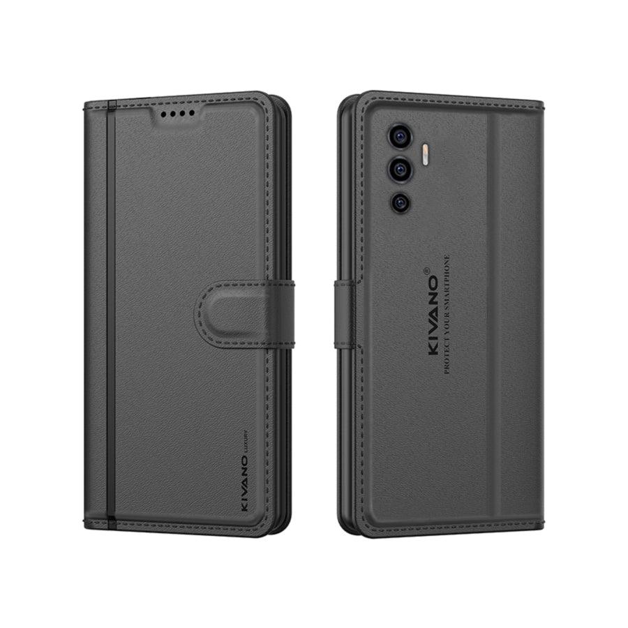 Leather Wallet Case for Vivo V23e/ Vivo Y75 4G ?Stylish Flip Folio Cover with Card Holder, Stand, Ideal for Both Men and Women -KIVANO LUXE - Aibex