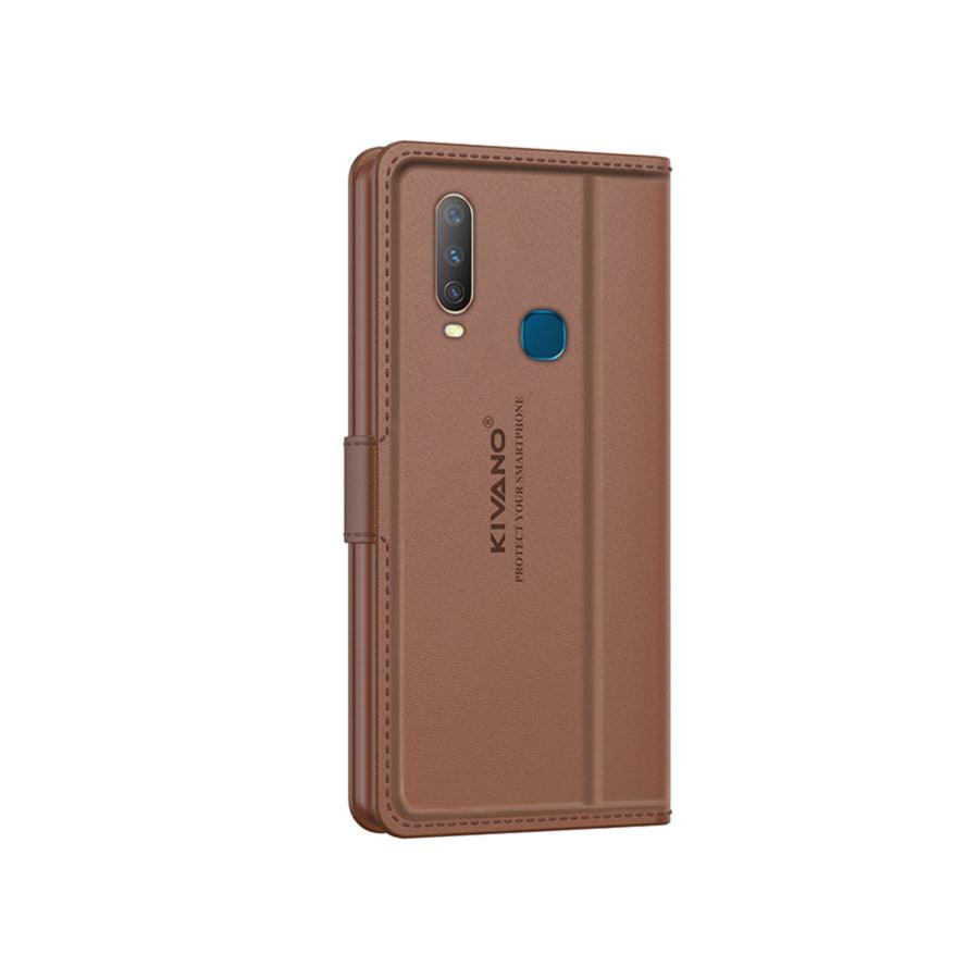 Leather Wallet Case for Vivo Y17 / Vivo Y15 / Vivo Y12 / Vivo U10 / Vivo Y11 (2019) ?Stylish Flip Folio Cover with Card Holder, Stand-KIVANO LUXE - Aibex