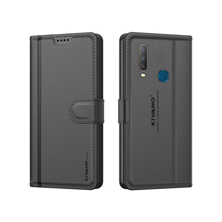 Leather Wallet Case for Vivo Y17 / Vivo Y15 / Vivo Y12 / Vivo U10 / Vivo Y11 (2019) ?Stylish Flip Folio Cover with Card Holder, Stand-KIVANO LUXE - Aibex