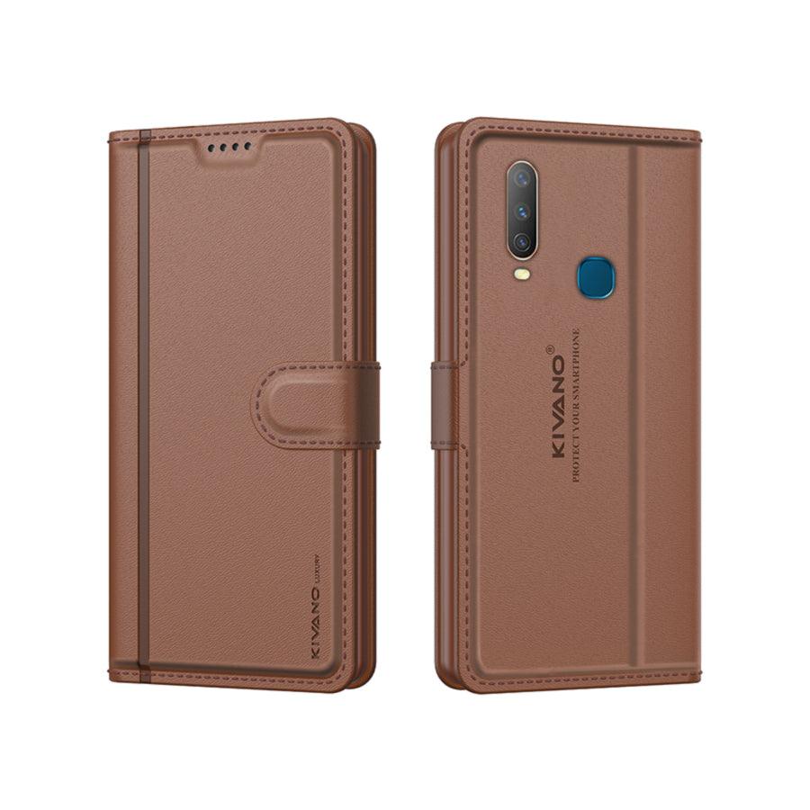 Leather Wallet Case for Vivo Y17 / Vivo Y15 / Vivo Y12 / Vivo U10 / Vivo Y11 (2019) ?Stylish Flip Folio Cover with Card Holder, Stand-KIVANO LUXE - Aibex