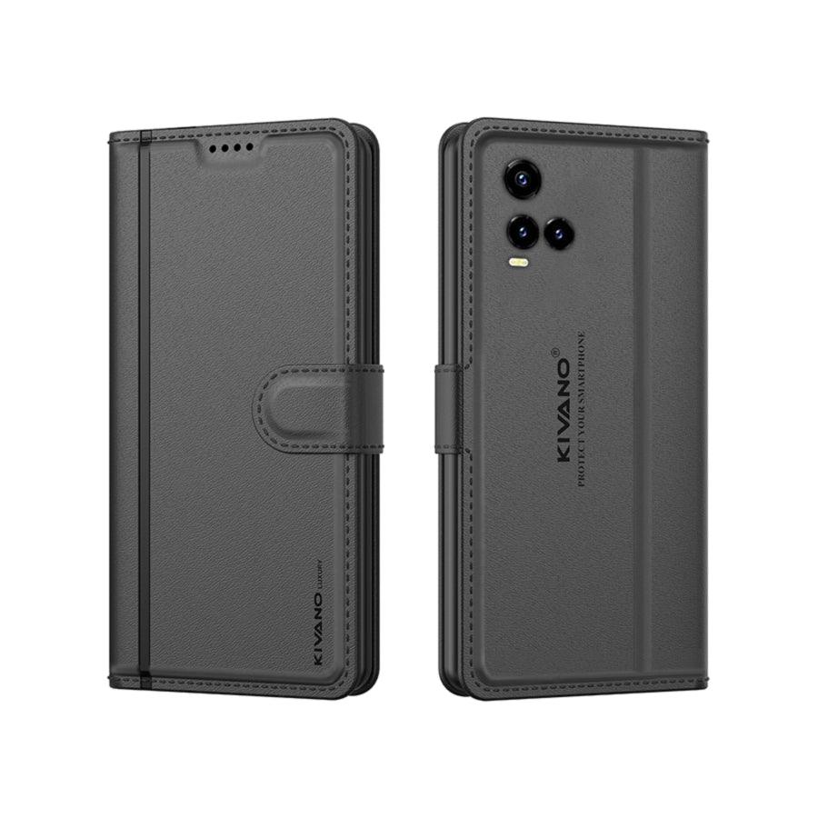 Leather Wallet Case for Vivo Y33S / Vivo Y21s / Vivo Y21 (2021) / Vivo Y21e ?Stylish Flip Folio Cover with Card Holder, Stand-KIVANO LUXE - Aibex