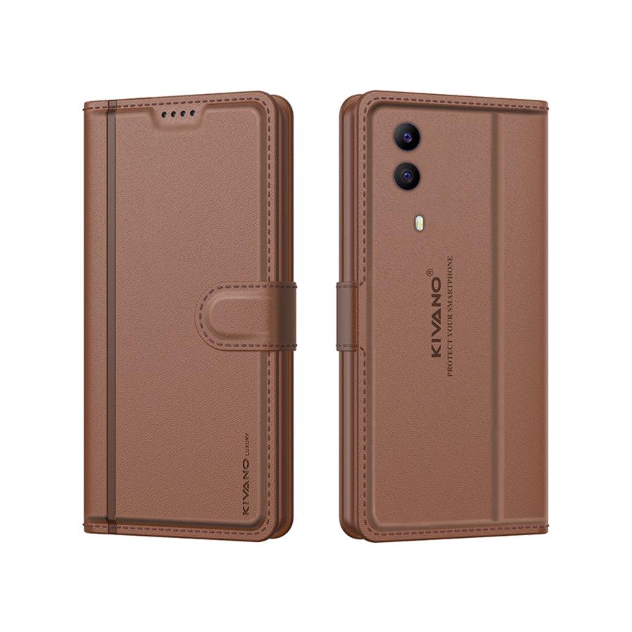 Leather Wallet Case for Vivo Y53s / Vivo Y51 (2020) / Vivo Y31 / Vivo Y51A ?Stylish Flip Folio Cover with Card Holder, Stand-KIVANO LUXE - Aibex