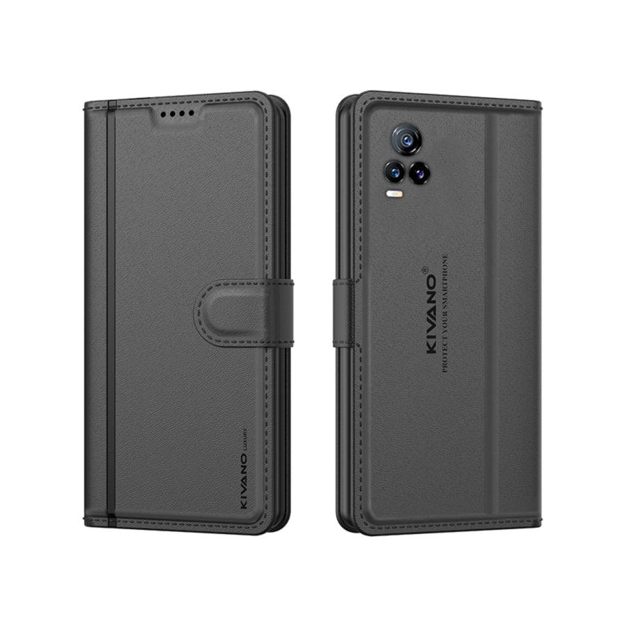 Leather Wallet Case for Vivo Y73 ?Stylish Flip Folio Cover with Card Holder, Stand, Ideal for Both Men and Women-KIVANO LUXE - Aibex