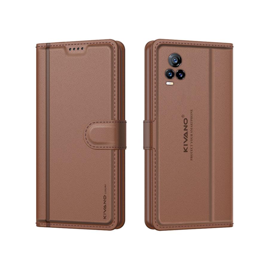 Leather Wallet Case for Vivo Y73 ?Stylish Flip Folio Cover with Card Holder, Stand, Ideal for Both Men and Women-KIVANO LUXE - Aibex