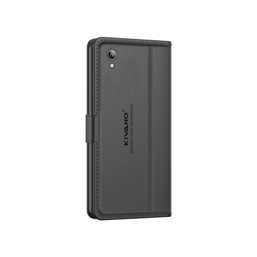 Leather Wallet Case for Vivo Y91i / Vivo 1s / Vivo Y90 ?Stylish Flip Folio Cover with Card Holder, Stand -KIVANO LUXE - Aibex