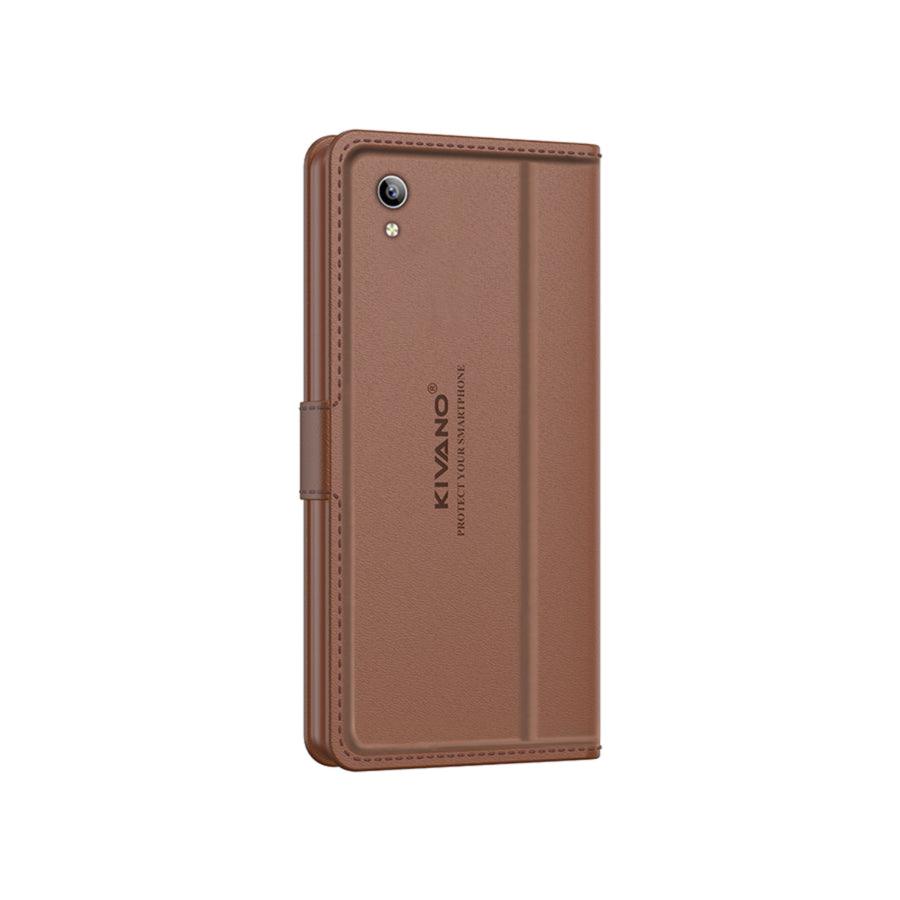 Leather Wallet Case for Vivo Y91i / Vivo 1s / Vivo Y90 ?Stylish Flip Folio Cover with Card Holder, Stand -KIVANO LUXE - Aibex