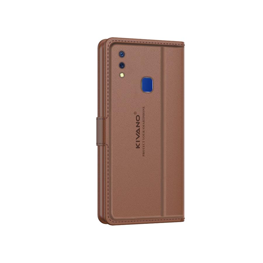Leather Wallet Case for Vivo Y95 / Vivo Y93 / Vivo Y91 ?Stylish Flip Folio Cover with Card Holder, Stand -KIVANO LUXE - Aibex
