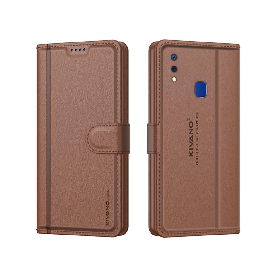 Leather Wallet Case for Vivo Y95 / Vivo Y93 / Vivo Y91 ?Stylish Flip Folio Cover with Card Holder, Stand -KIVANO LUXE - Aibex