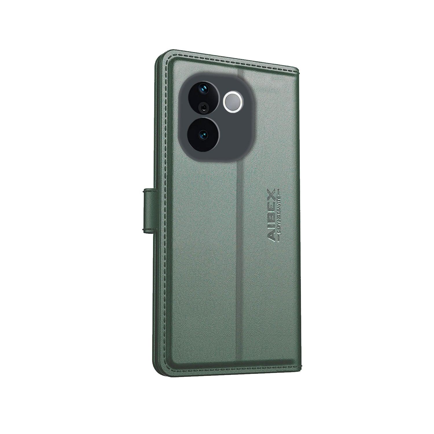 Vivo T3 Pro 5G Aibex PU Leather Flip Cover Foldable Stand & Pocket Magnetic Closure - Aibex